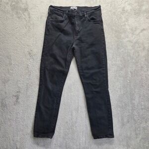AGOLDE Jeans Womens 30 Black Skinny High Rise Faded Stretch Denim